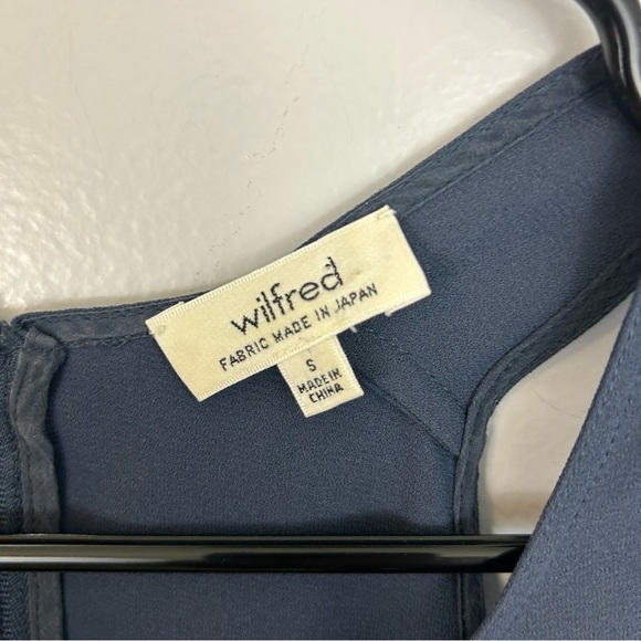 Wilfred Aritzia Dusty Blue Silk Trim Sleeveless Flowy Tank Size Small - Picture 4 of 9